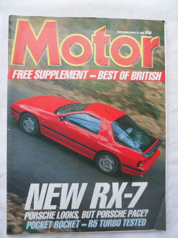 Motor magazine - 22 March 1986 - Renault 5 Turbo - Mazda RX 7