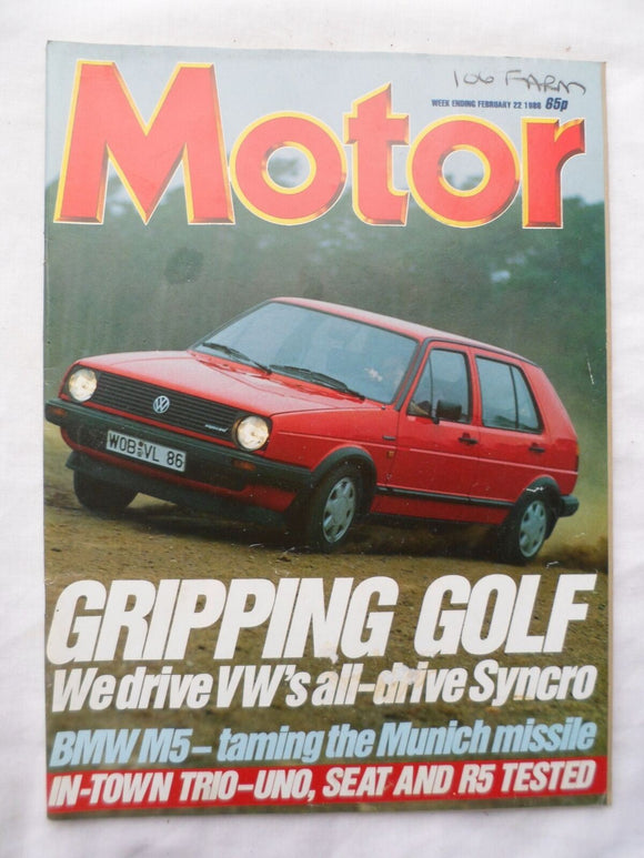 Motor magazine - 22 February 1986 - Golf Synchro - BMW M5