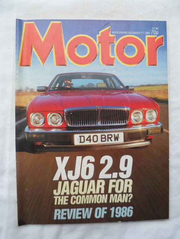 Motor magazine - 27 December 1986 - Jaguar XJ6 2.9