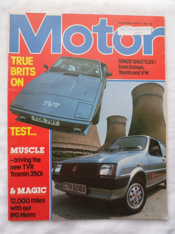 Motor magazine - 27 August 1983 - TVR Tasmin 350i - MG Metro