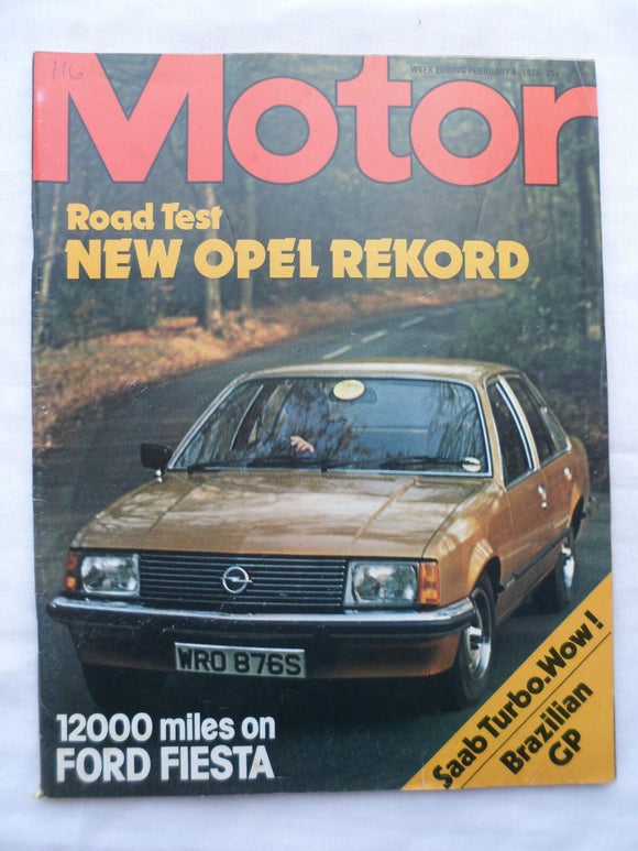 Motor magazine - 4 February 1978 - Fiesta - Saab Turbo - Opel Rekord