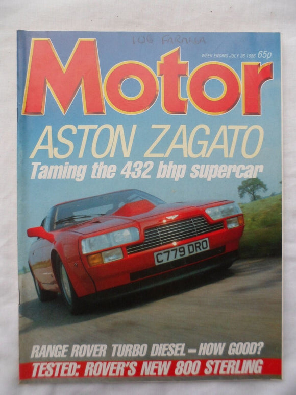 Motor magazine - 26 July 1986 - Aston Zagato - Range Rover