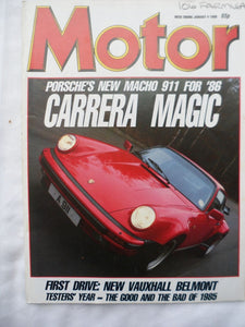 Motor magazine - 4 January 1986 - Porsche Carrera