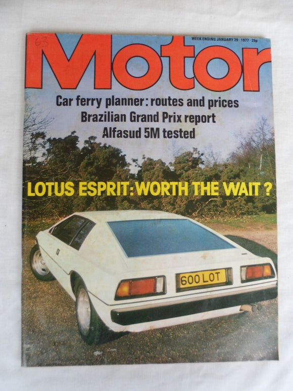 Motor magazine - 29 January 1977 - Lotus Esprit