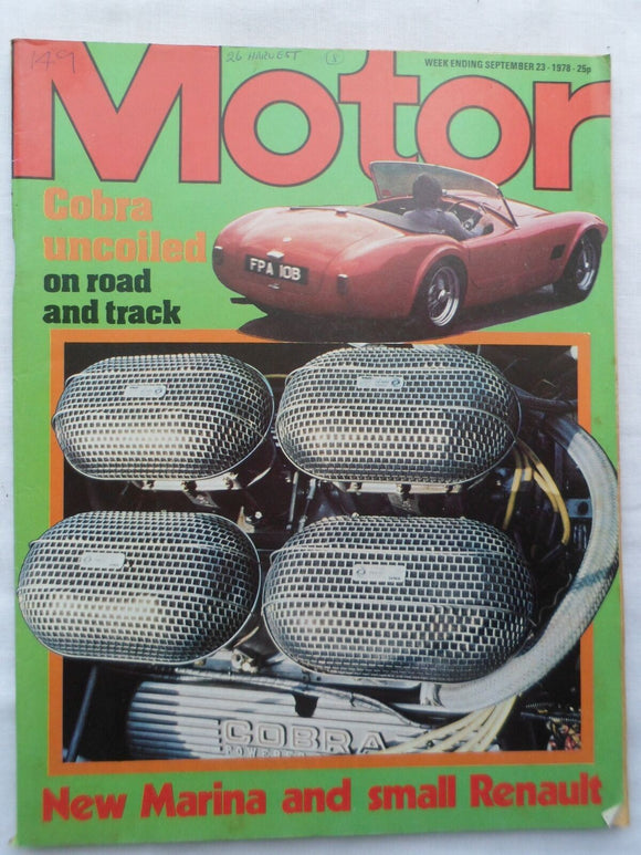 Motor magazine - 23 September 1978 - Cobra