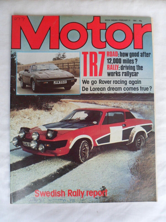 Motor magazine - 21 February 1981 - Delorean - TR7