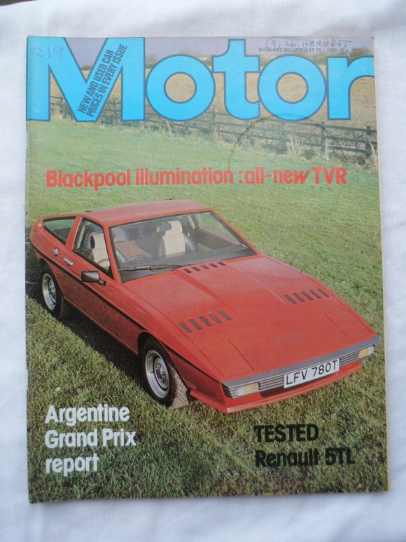 Motor magazine - 19 January 1980 - TVR - Renault 5