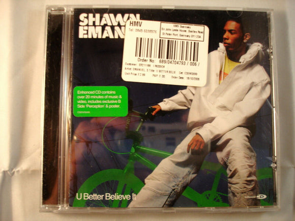 CD Single (B4) - Shawn Emanuel - U better believe it - CDEMS699