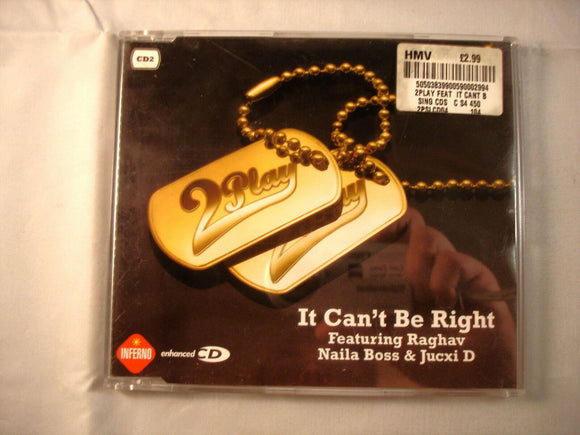 CD Single (B7) - 2 Play - It can't be right   - 2PSLCD04