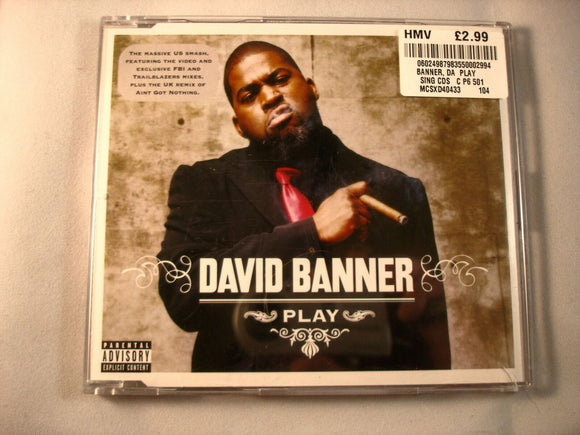 CD Single (B9) -  David Banner ‎– Play   - MCSXD40433