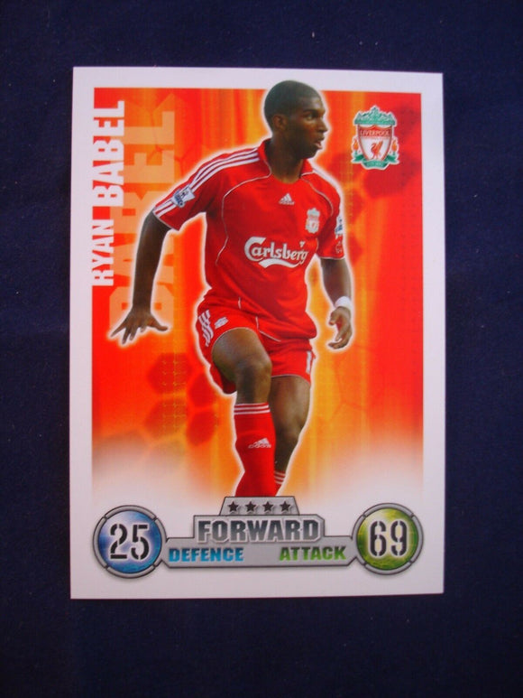 Match Attax - football card -  2007/08 - Liverpool - Ryan Babel