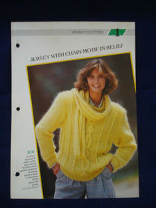 Jersey with chain motif in relief knitting pattern - 32 - 38 in bust