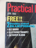 Vintage Practical Electronics Magazine - June 1965  - contents shown in photos