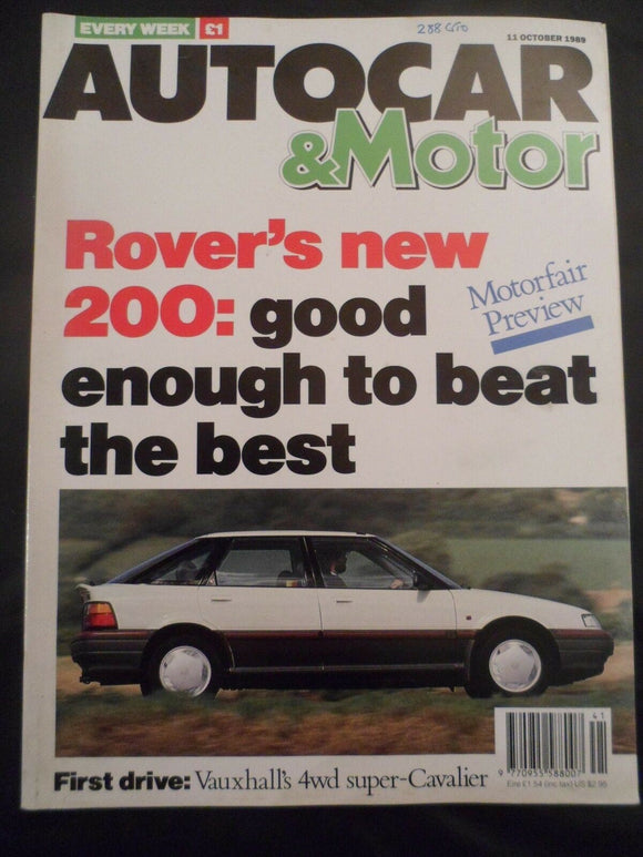 Autocar - 11 October 1989 -  Lotus Esprit Turbo SE - Rover 200