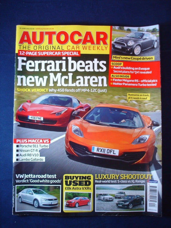 Autocar - 15th June 2011 - Ferrari - Mclaren - Jetta - Astra VXR