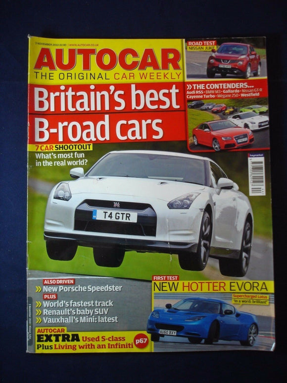 Autocar - 3rd November 2010 - GTR - Juke - Porsche - Lotus Evora