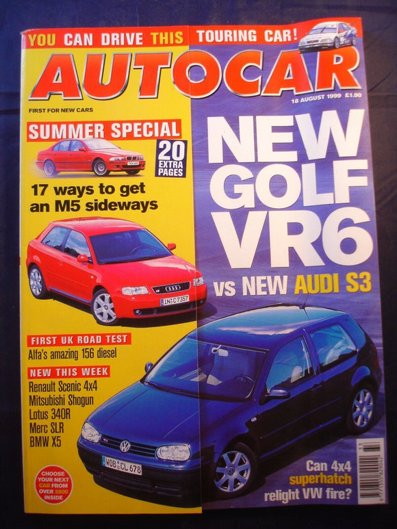 Autocar - 18th August 1999 - BMW M5 - Golf VR6 - Audi S3