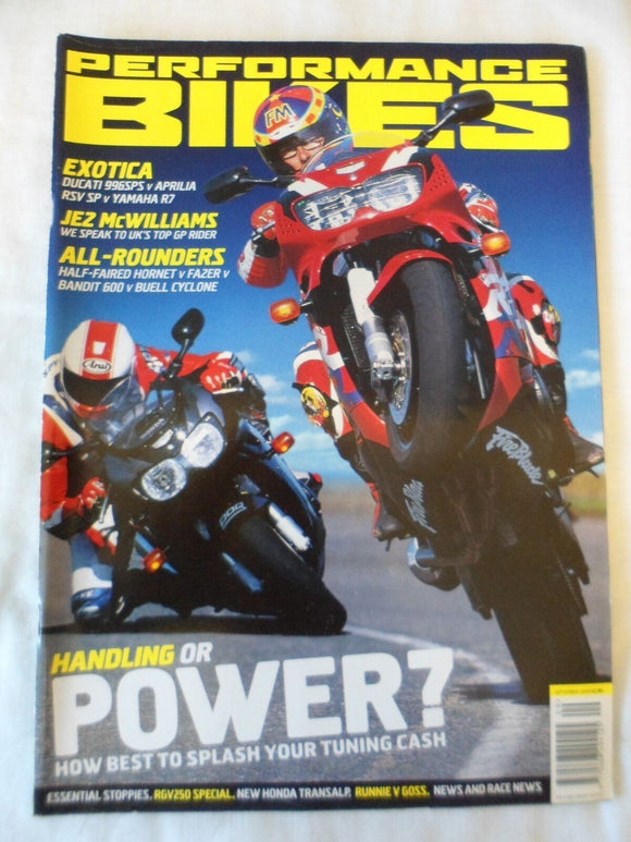 Performance Bikes - September 2000 - R7 - Ducati 996 SPS - Aprilia RSV SP