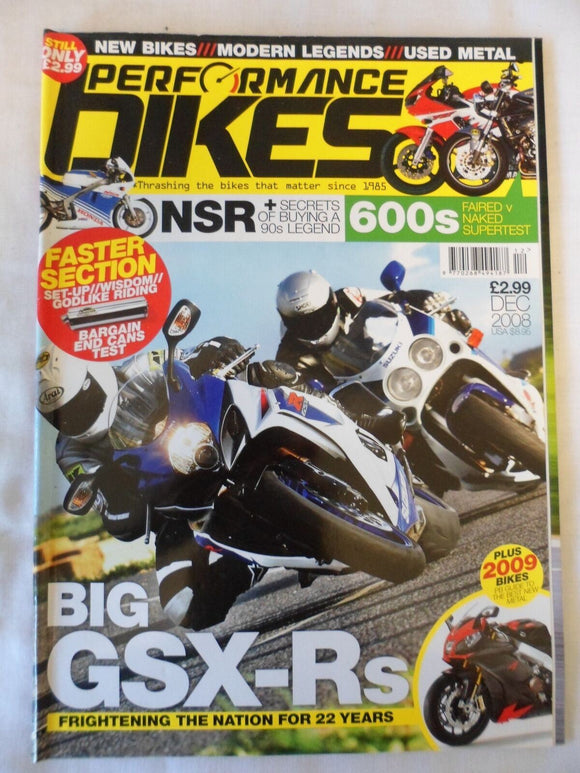 Performance Bikes - December 2008 - NSR - Big GSX R - 600s supertest