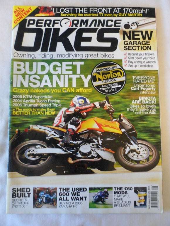 Performance Bikes - August 2010 - ZRX 1100 - Bimota - R6 -