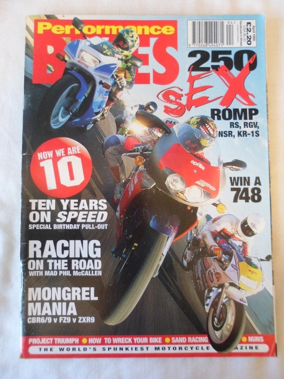 Performance Bikes - April 1995 - RS - RCV - NSR - KR 1S