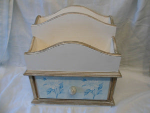 Shabby chic - Letter holder with draw - organiser