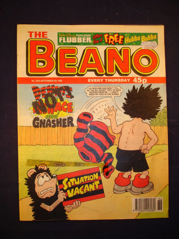 P - Beano Comic # 2929 - 5th September 1998  -