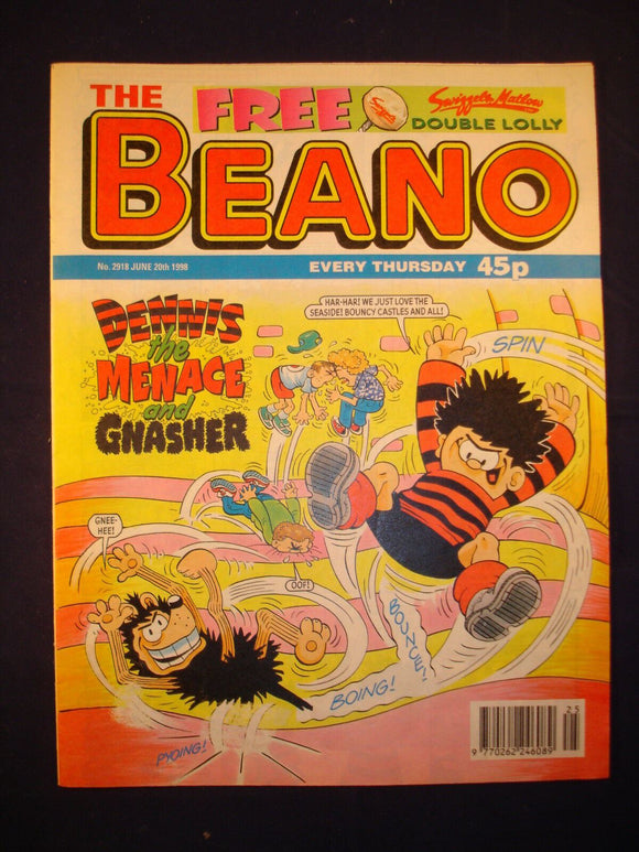 P - Beano Comic # 2918 - 20th June 1998  -