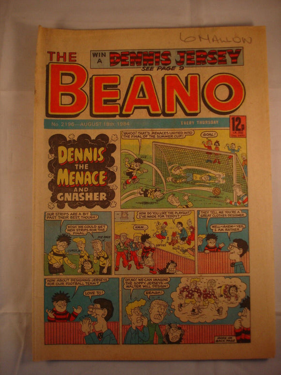 Beano Comic - 2196 - August 18th 1984