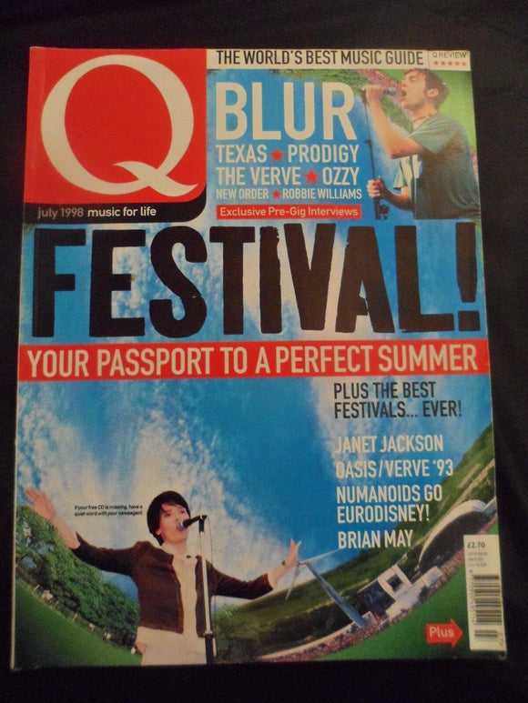 Q magazine - July 1998 - Contents shown in pictures