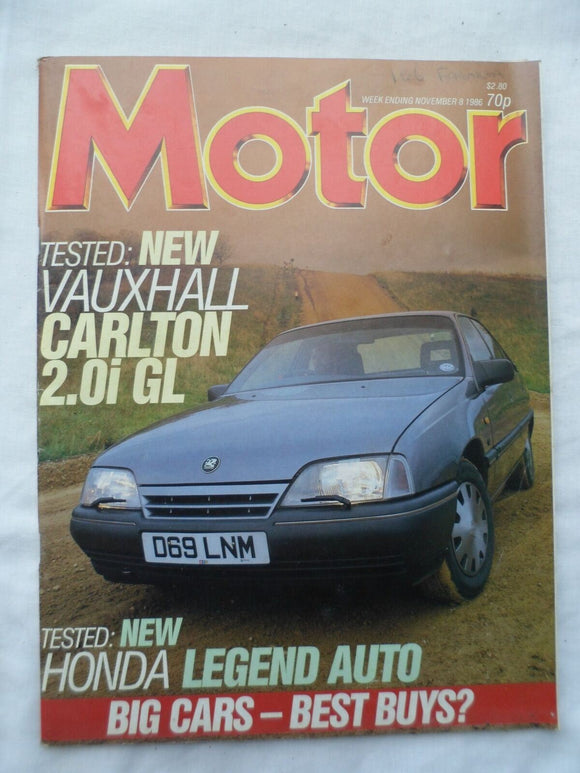 Motor magazine - 8 November 1986 - Honda Legend - Vauxhall Carlton