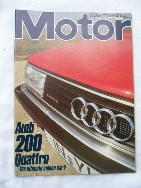 Motor magazine - 22 September 1984 - Audi 200 Quattro