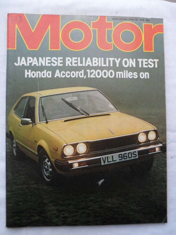 Motor magazine - 22 April 1978 - Honda Accord