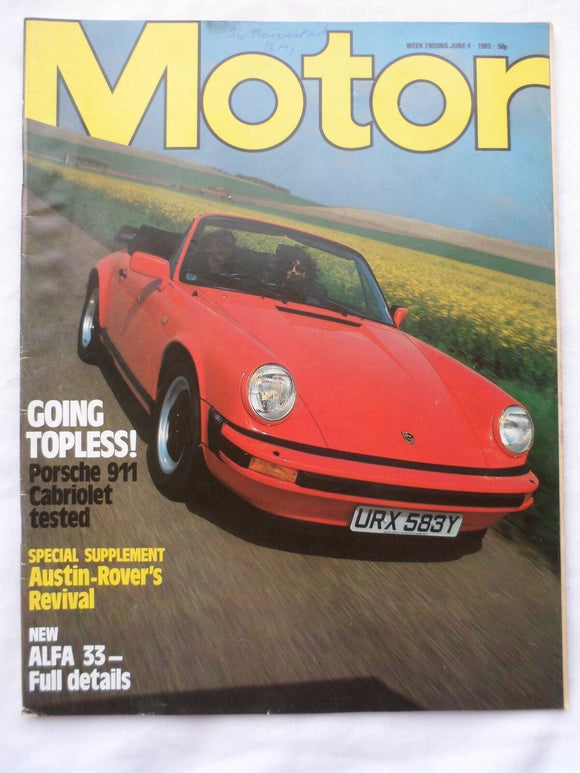 Motor magazine - 4 June 1983 - Alfa 33 - Porsche 911 Cabriolet