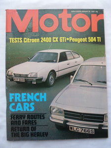 Motor magazine - 28 January 1978 - Citreon 2400 CX GTi - Peugeot 504Ti