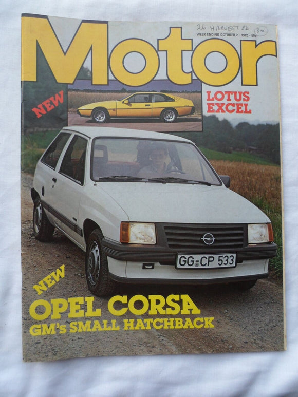 Motor magazine - 2 October  1982 - Lotus Excel - Corsa