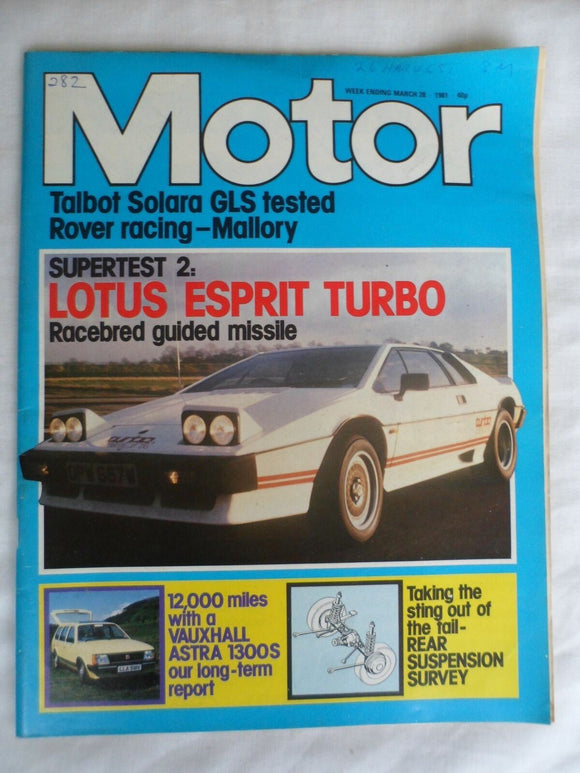 Motor magazine - 28 March 1981 - Lotus Esprit Turbo