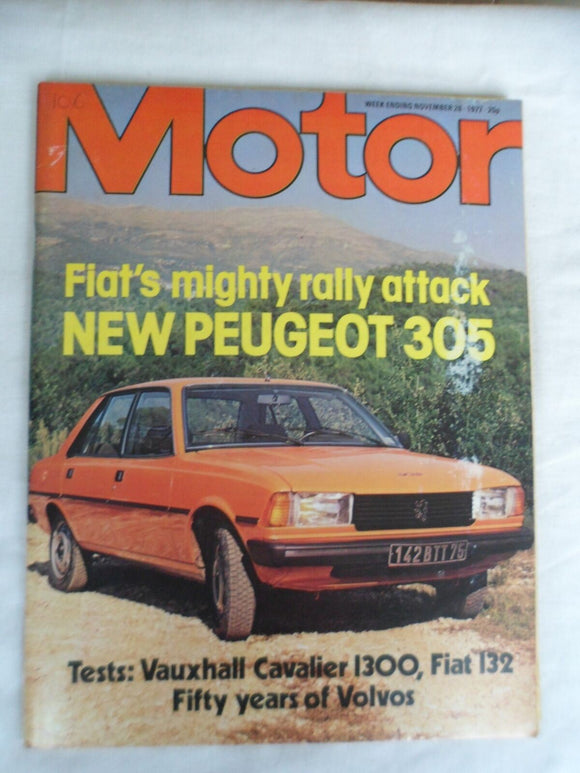 Motor magazine - 26 November 1977 - Peugeot 305 - Volvo - Fiat 132