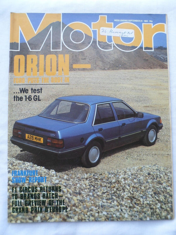 Motor magazine - 24 September 1983 - Ford Orion