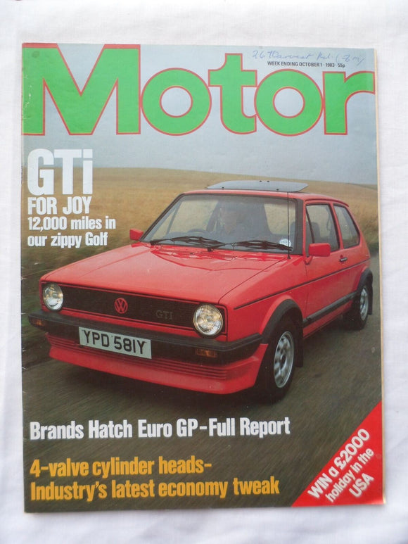 Motor magazine - 1 October 1983 - Golf GTi