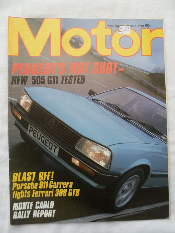 Motor magazine - 4 February 1984 - Peugeot 505 GTi - Porsche 911 - Ferrari 308