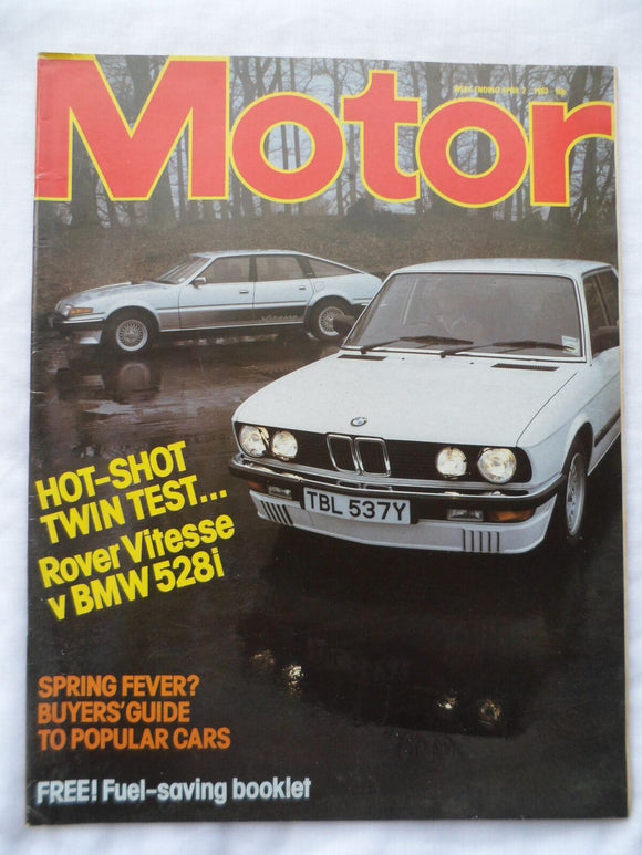 Motor magazine - 2 April 1983 - BMW 528i - Rover Vitesse