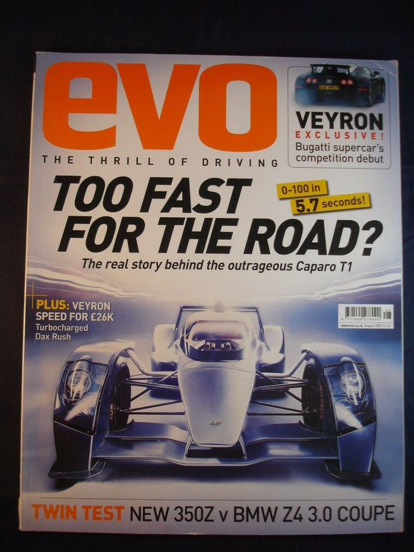 Evo Magazine # August 2007 - 350Z - Z4 - Veyron - Alfa 147/156 guide