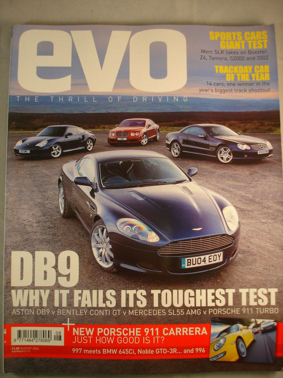 Evo Magazine # 70 - DB9 - Continental GT - 997 - Merc slk group test