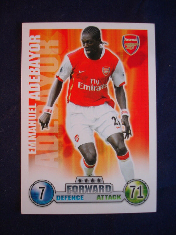 Match Attax - football card -  2007/08 - Arsenal - Emmanuel Adebayor