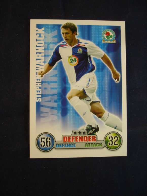 Match Attax - football card -  2007/08 - Blackburn Rovers - Stephen Warnock