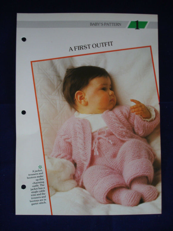 A first outfit Baby's jumper knitting pattern 18 - 20 in chest