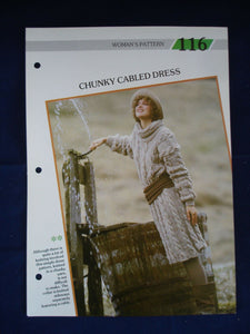 Chunky cabled dress ladies jumper knitting pattern 34 - 36 in bust