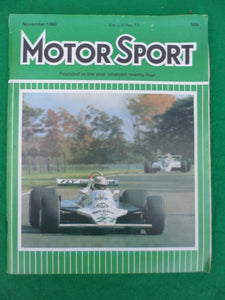 Motorsport Magazine - November 1980 - Contents shown in Photographs