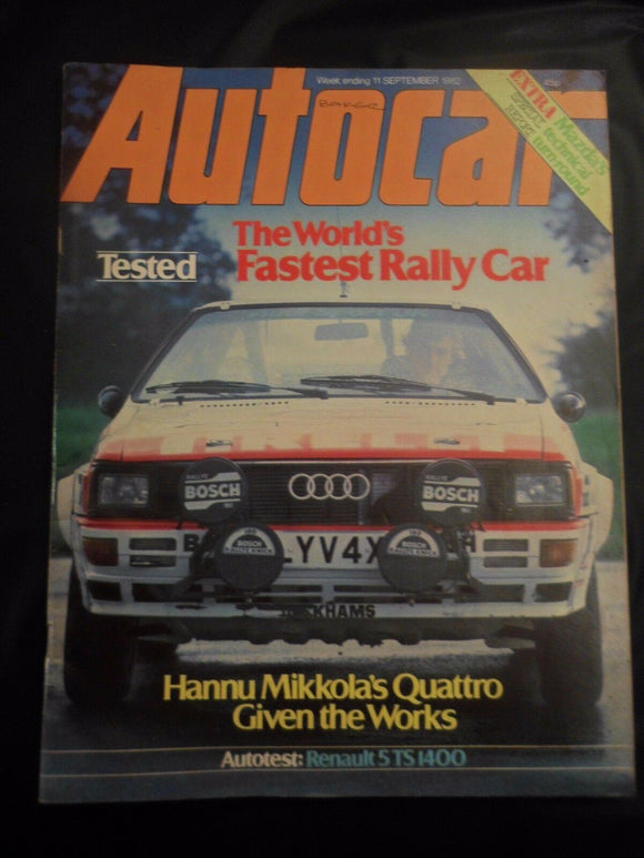 Autocar - w/e 11 September 1982 - Hannu Mikkola's Quattro